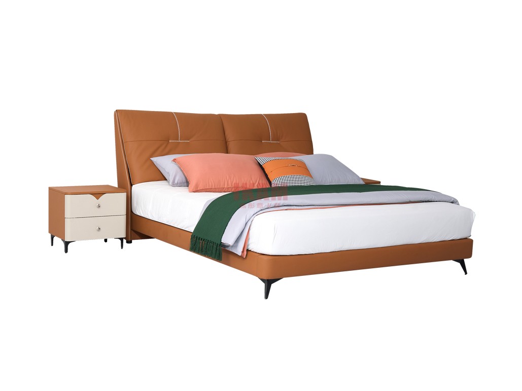 嘉彤意卡曼真皮床-K5156A